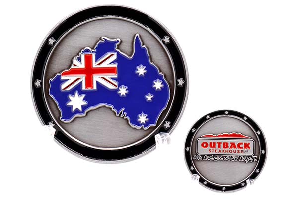 Australian flag challenge coin design