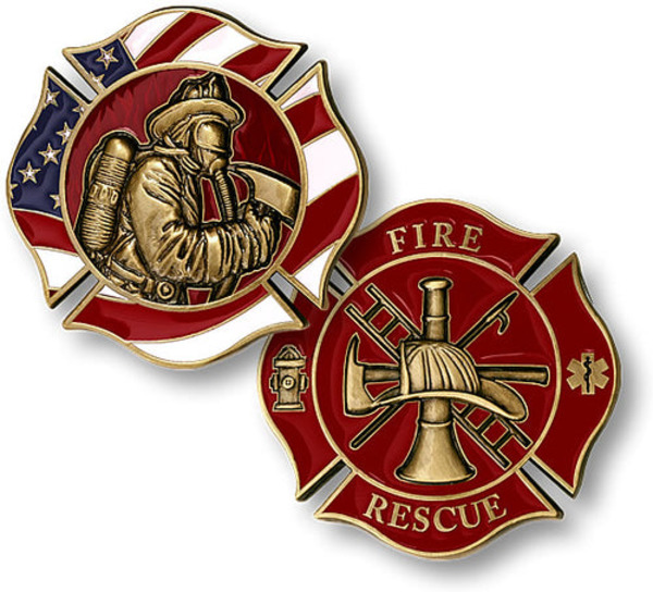 Firefighter Maltese Challenge Coin