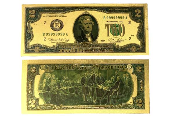 24k Gold $ 2 Bill