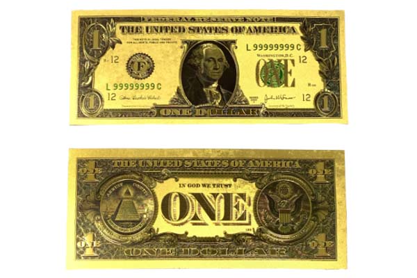 Tagihan 24K emas 1 dolar