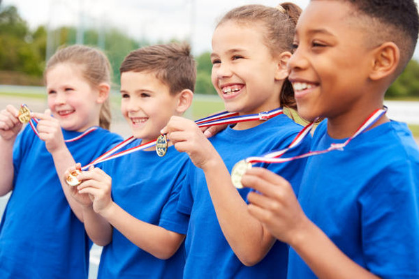 Kids Win Sports Medals
